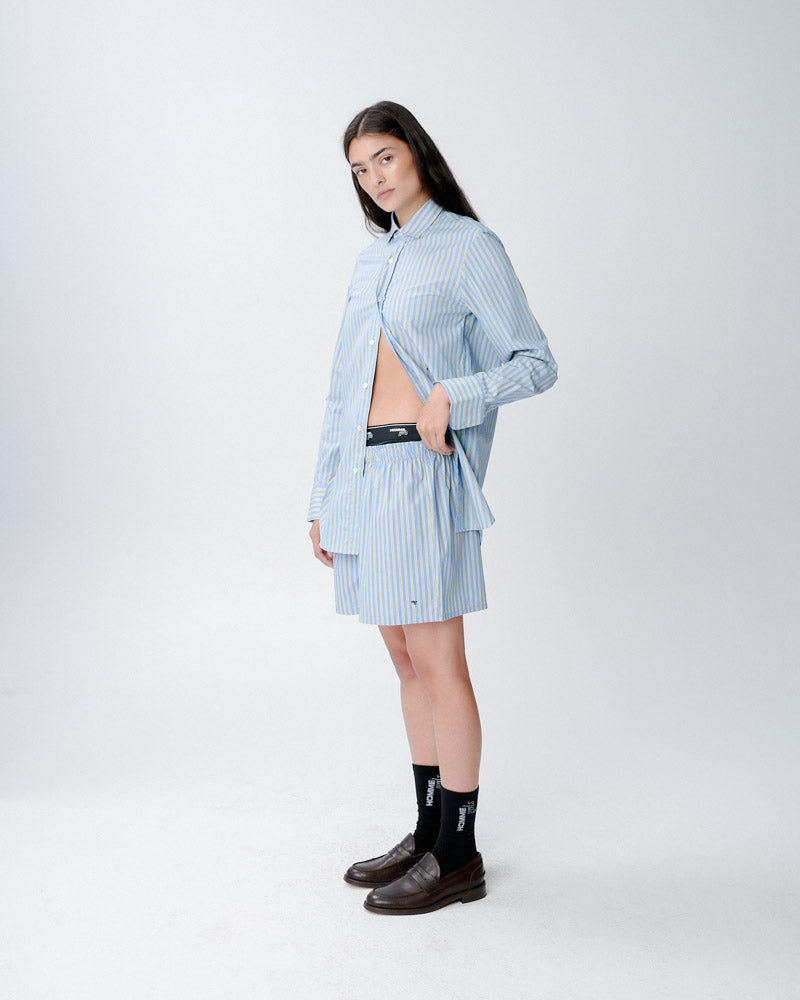 Classic Shirt in Blue Yellow Stripe – HOMMEGIRLS