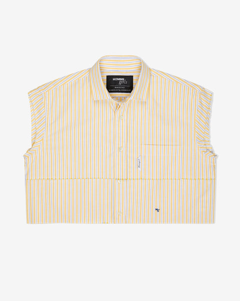 Sleeveless Layered Cropped Shirt in Yellow Oxford Stripe – HOMMEGIRLS