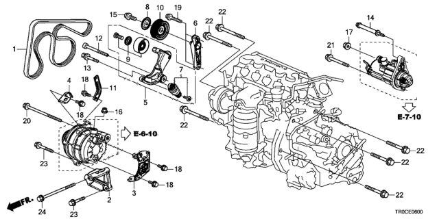 31170-R0A-025 - Genuine Honda Tensioner Assy,Au