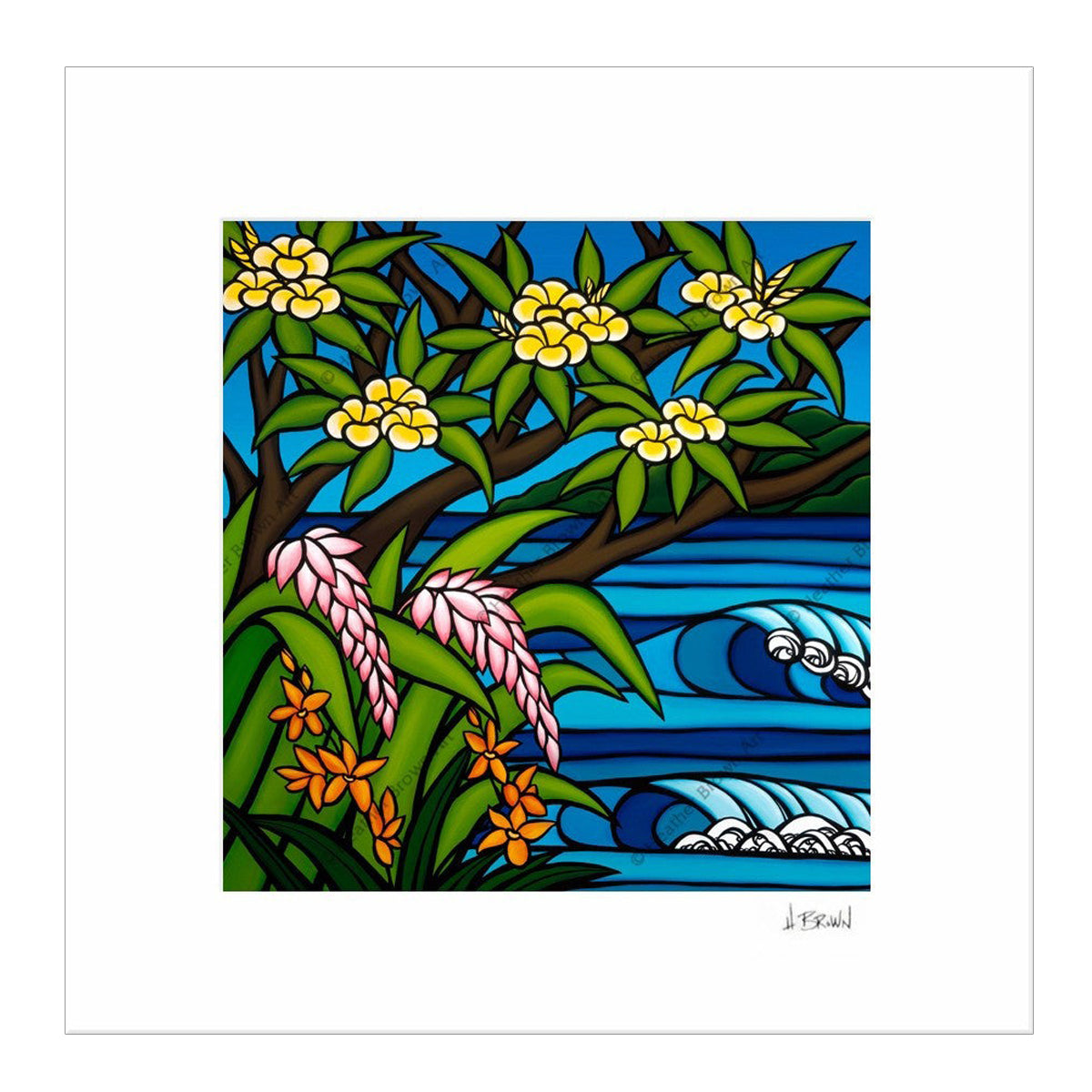 Tropical Hawaii - Matted Paper Print - Heather Brown Art