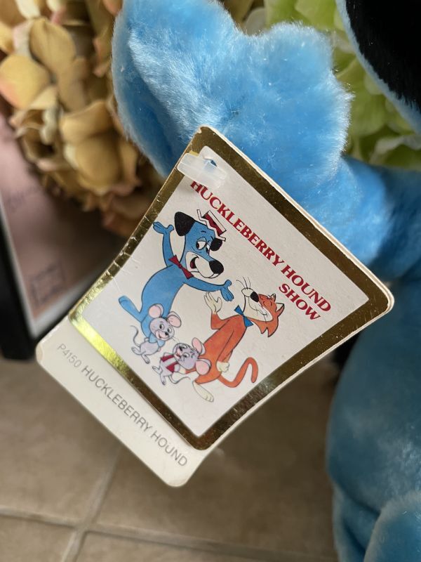 Huckleberry Hound Plush doll with straw hat 1985 / ハックルベリー