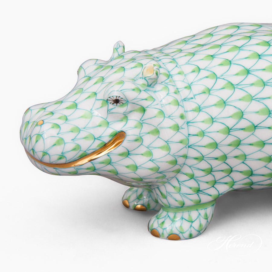 Hippo - Light Green - Herend Animal Figurine