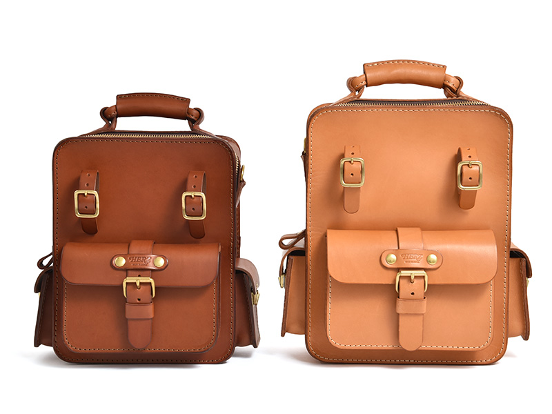 建築物を思わせる堅牢なボックス型の2wayショルダーバッグ / 革鞄の