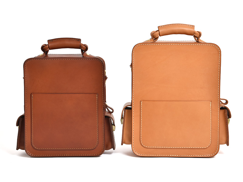 建築物を思わせる堅牢なボックス型の2wayショルダーバッグ / 革鞄の