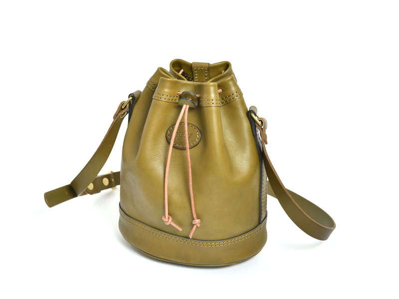 2サイズで選べる革製巾着ショルダーポシェット / 革鞄のHERZ(ヘルツ