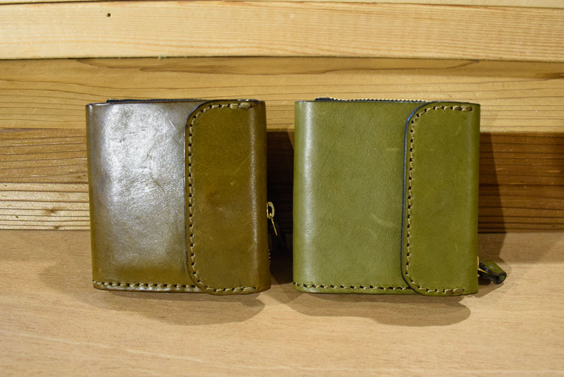 革色グリーンのエイジングサンプルをご紹介｜革鞄・革小物のHERZ公式通販