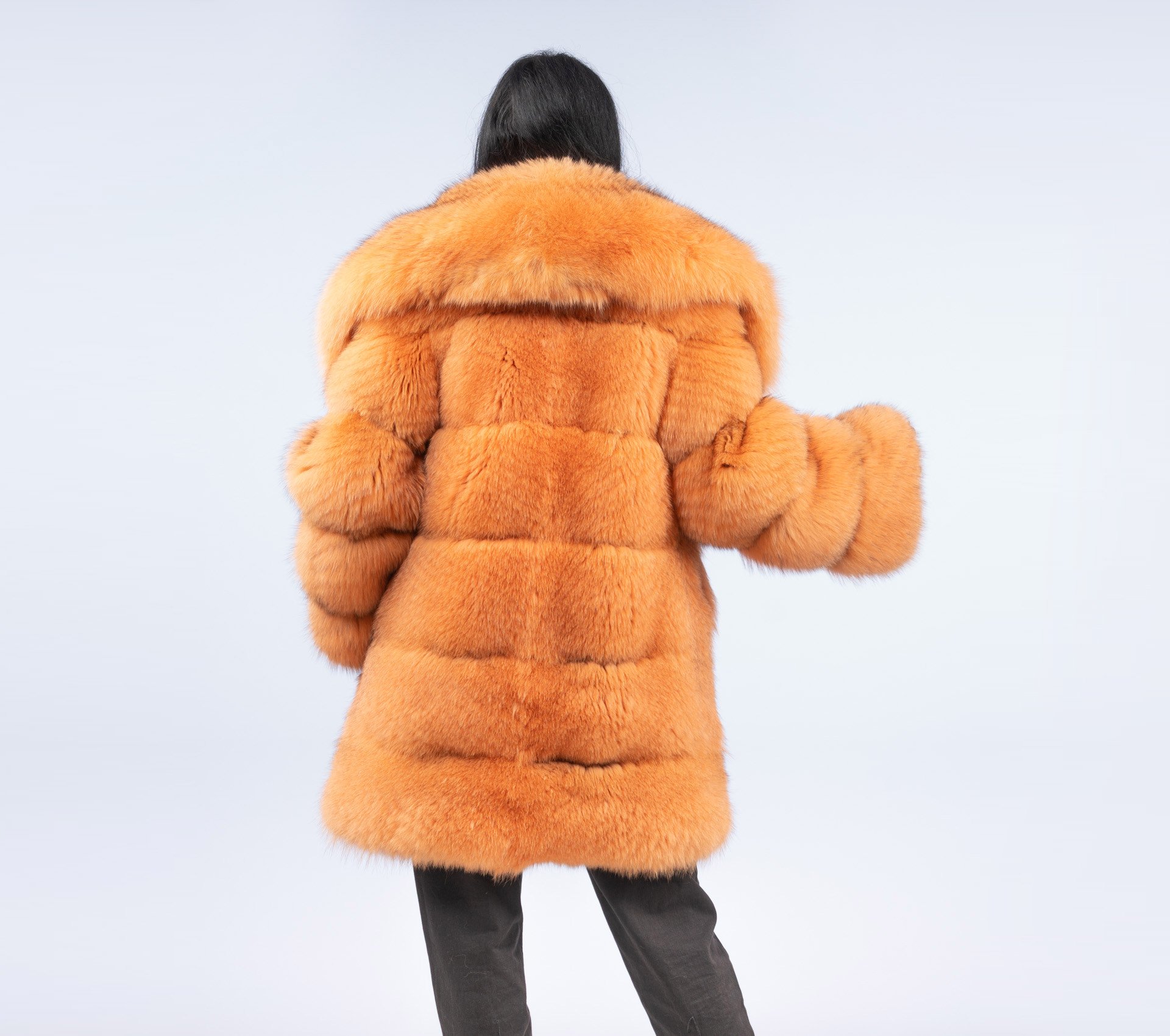 Orange Fox Fur Jacket - 100% Real Fur - Haute Acorn
