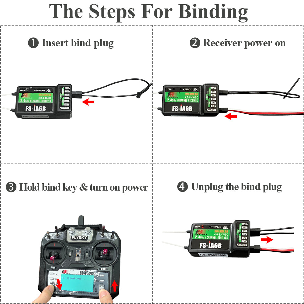 Flysky 10 チャンネル送信機 (FS-I6X) + 受信機 (FS-iA6B/10B