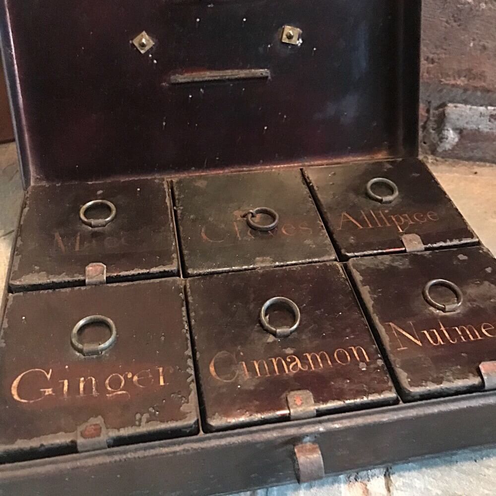 Georgian toleware spice box · Hawthornes Antiques