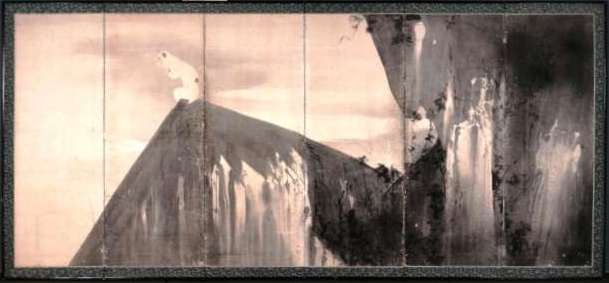 長沢芦雪 金地押貼屏風 六曲半双 金屏風 長沢芦雪 金地押貼屏風 六曲