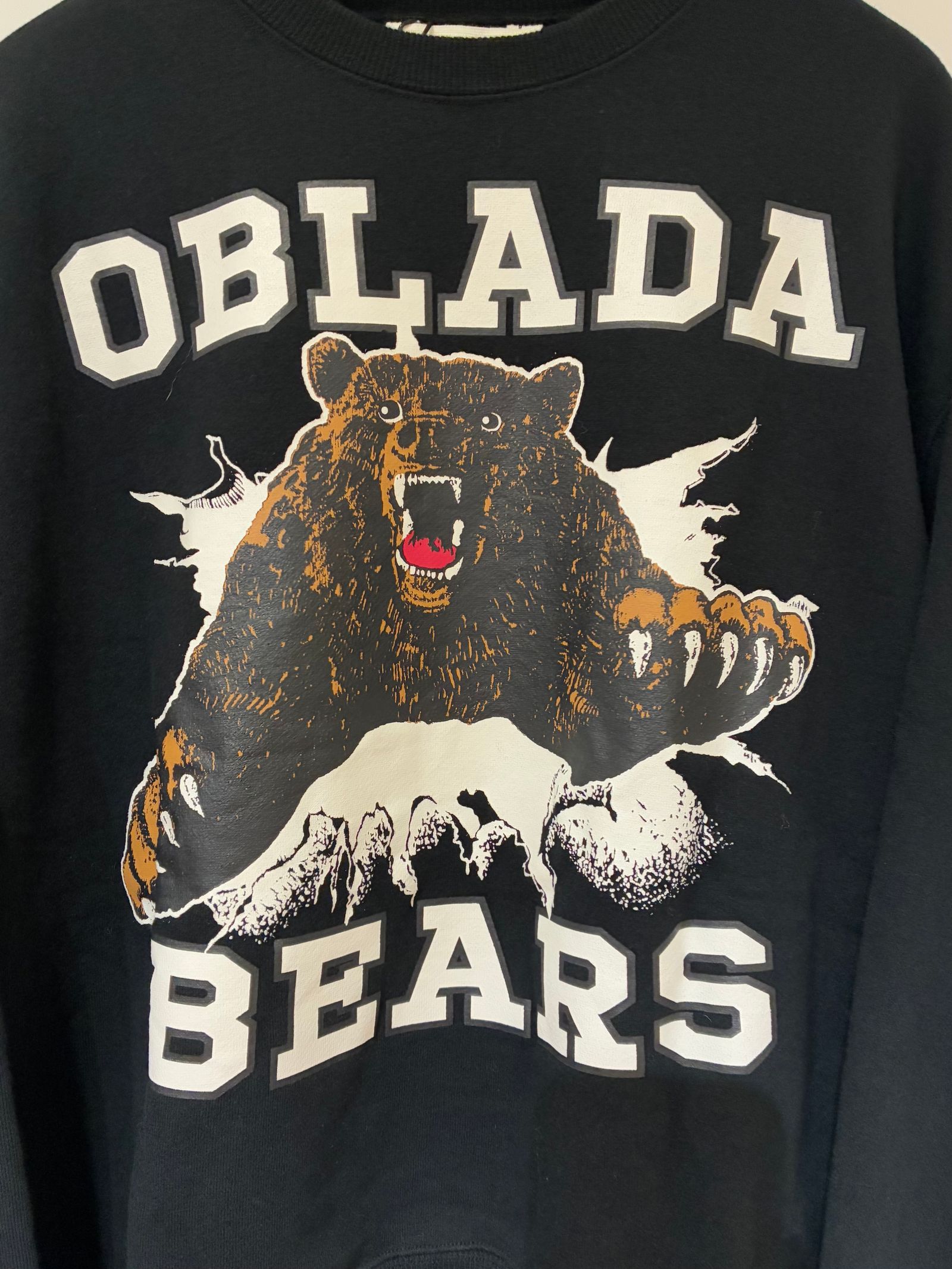oblada - BEARS SWEAT / 熊プリントスウェット / ブラック | HALLOW's