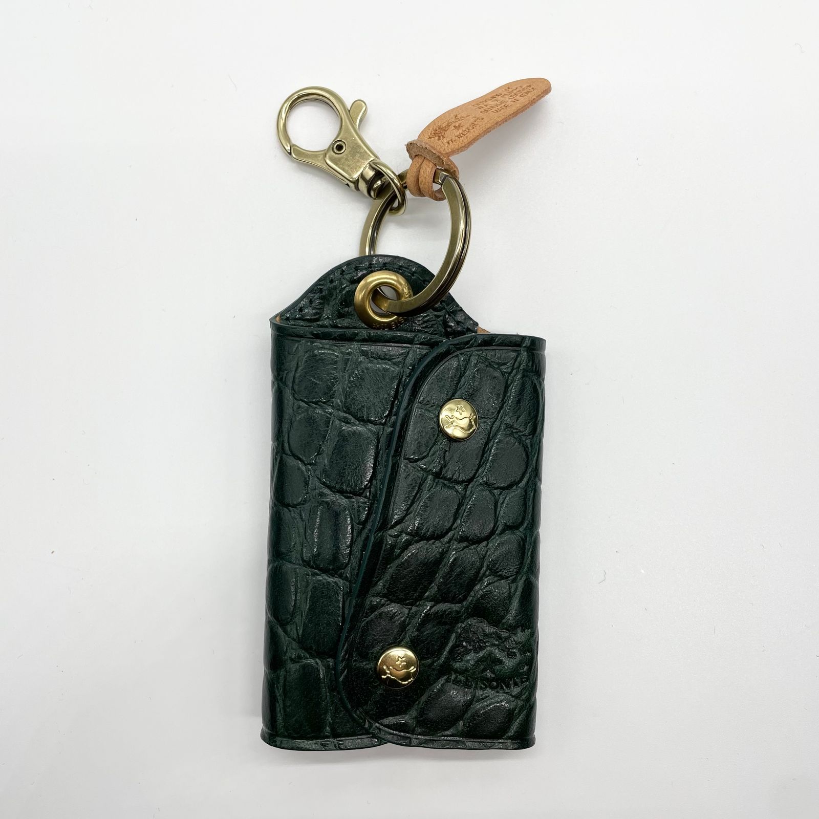 IL BISONTE - キーケース/スマートキー用/型押し/ダークグリーン