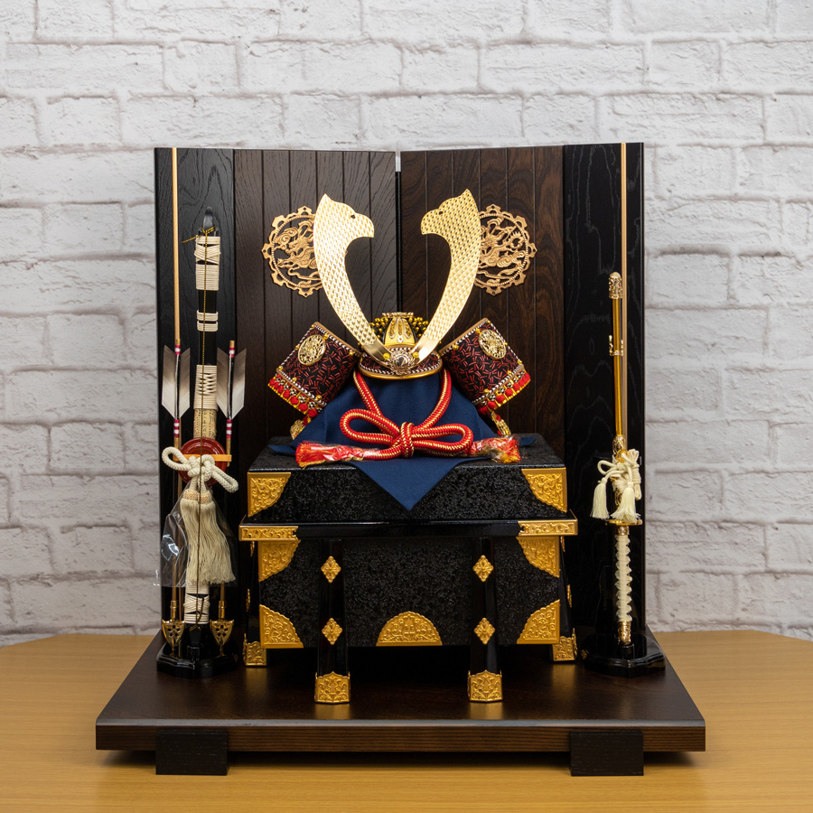 13号 甲州印伝 蜻蛉柄 鎌倉兜 龍門飾りセット | 人形専門店「ピノキオ