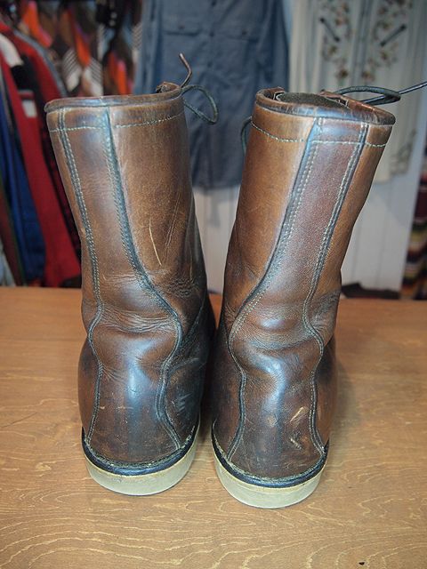 1960s【CHIPPEWAチペワ】刺繍黒タグ編上げワークブーツ - 古着屋