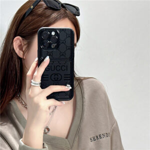 グッチ風 iphone15/15pro ケース おしゃれ メンズ iphone 黒 に 合う
