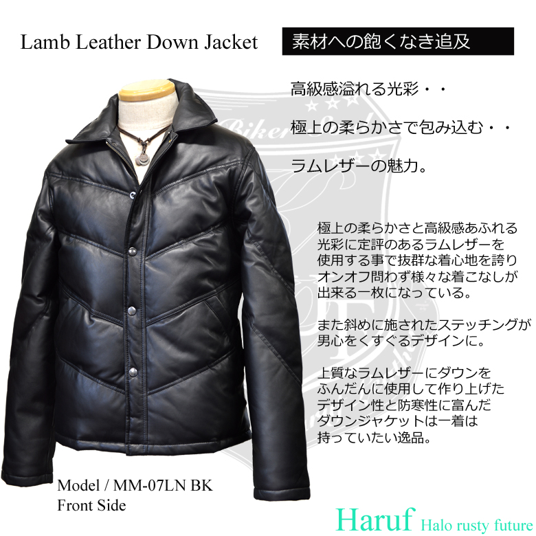 レザーダウン ダウンジャケット ダウンコート 革ジャン メンズアウター