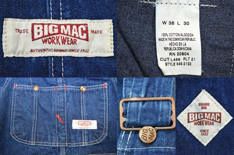 90's BIG MAC デニムオーバーオール - used&vintage box Hi-smile