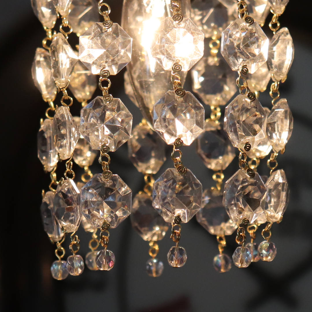 ヴィンテージミニシャンデリアプリズムペンダントライト【クリア