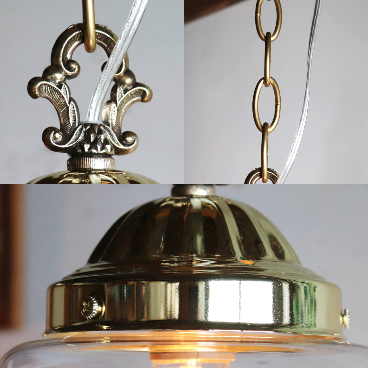 USAヴィンテージクリアガラスボールシェードペンダントライト