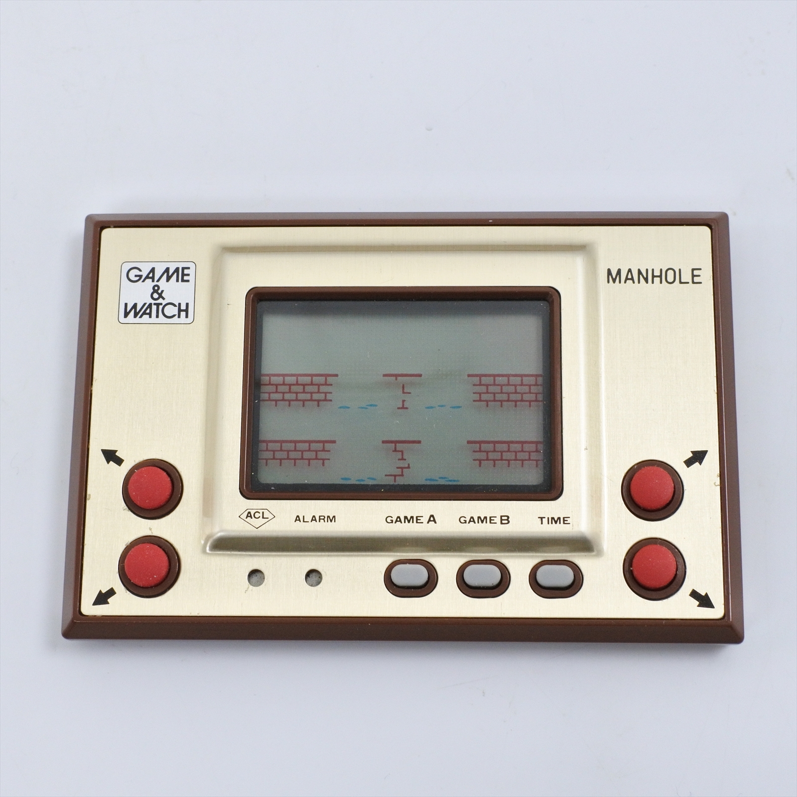 LCD MANHOLE Game Watch Gold Boxed MH-06 Tested Nintendo JAPAN Game