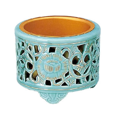 真宗大谷派など東で使われる陶器製の透かし香炉｜ひだまり仏壇