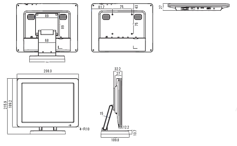 LCD97/LCD97W 9.7型スクエア IPS液晶パネル搭載 業務用液晶