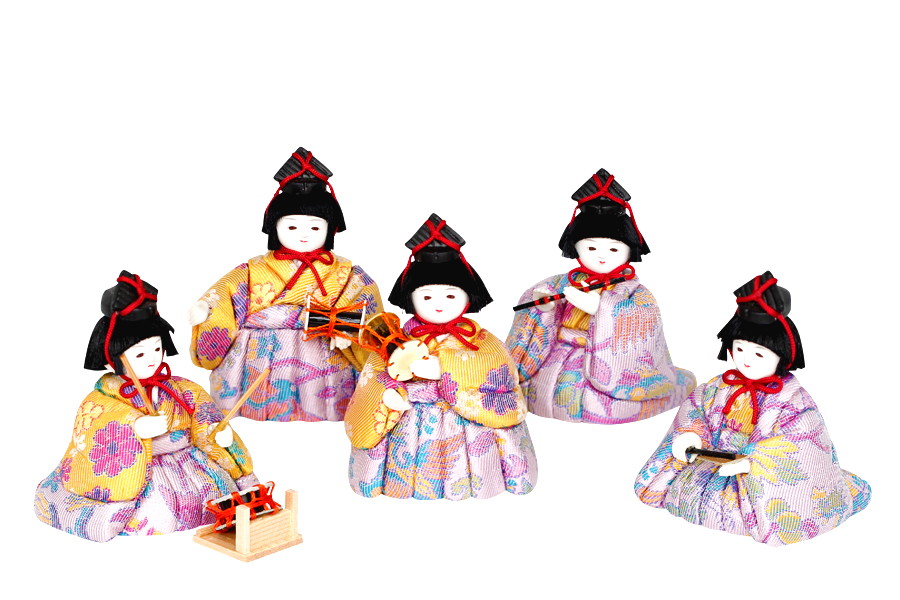 木目込み雛人形 月 - つき - 12号 五人囃子｜ おしゃれで可愛い