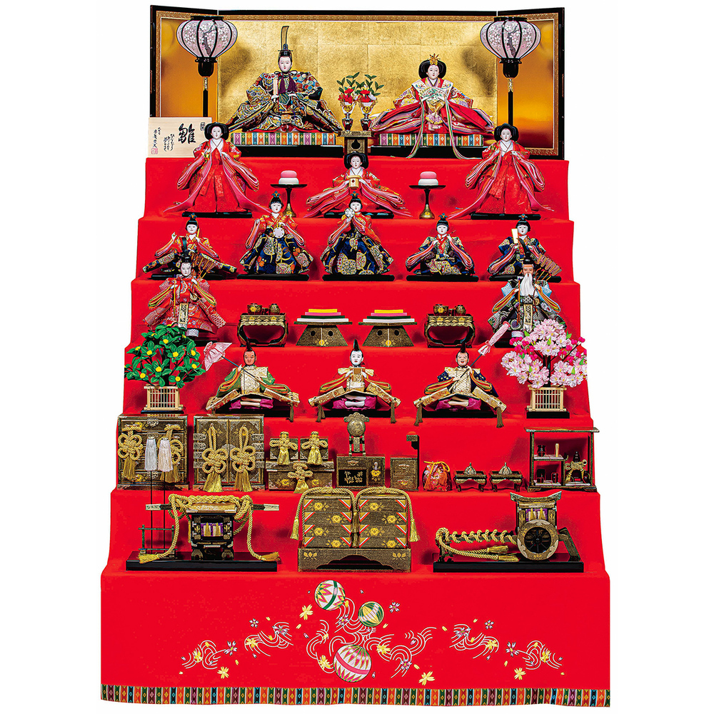 雛人形七段十五人飾りセット【P81125】 やっぱり七段十五人飾リ♪豪華