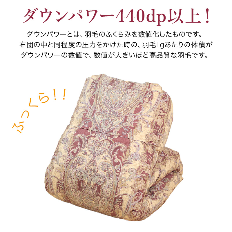 片寄らない羽毛掛け布団 95％グース ダブルサイズ