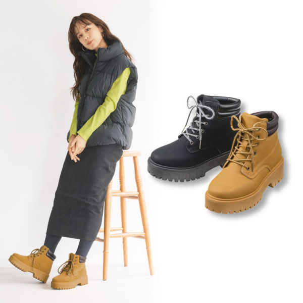 レディースレースアップブーツ【22.0～25.5cm対応】 | 激安靴の通販