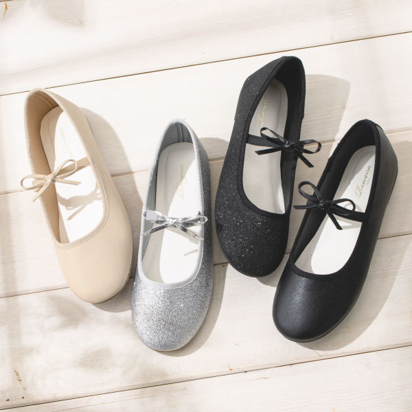 レディースリボンバレエシューズ(やわらかアッパー)【22.5～25.0cm