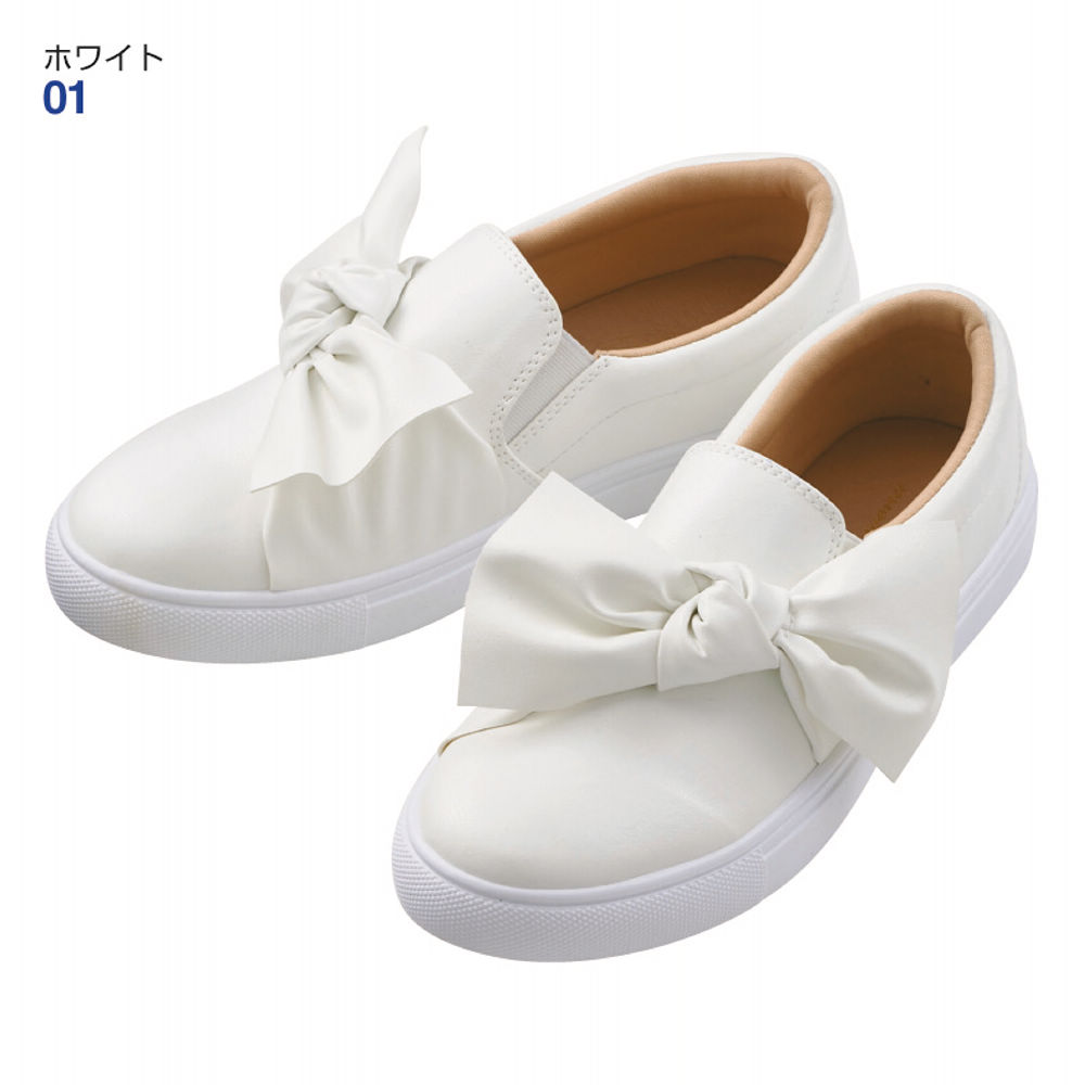 レディースリボンスリッポン(サイドゴム)【22.5～25.0cm】 | 激安靴の