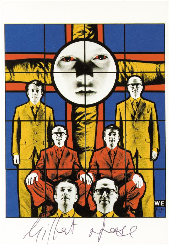 Gilbert & George - Picture Post Card Signed Circa 1983 co-signed
