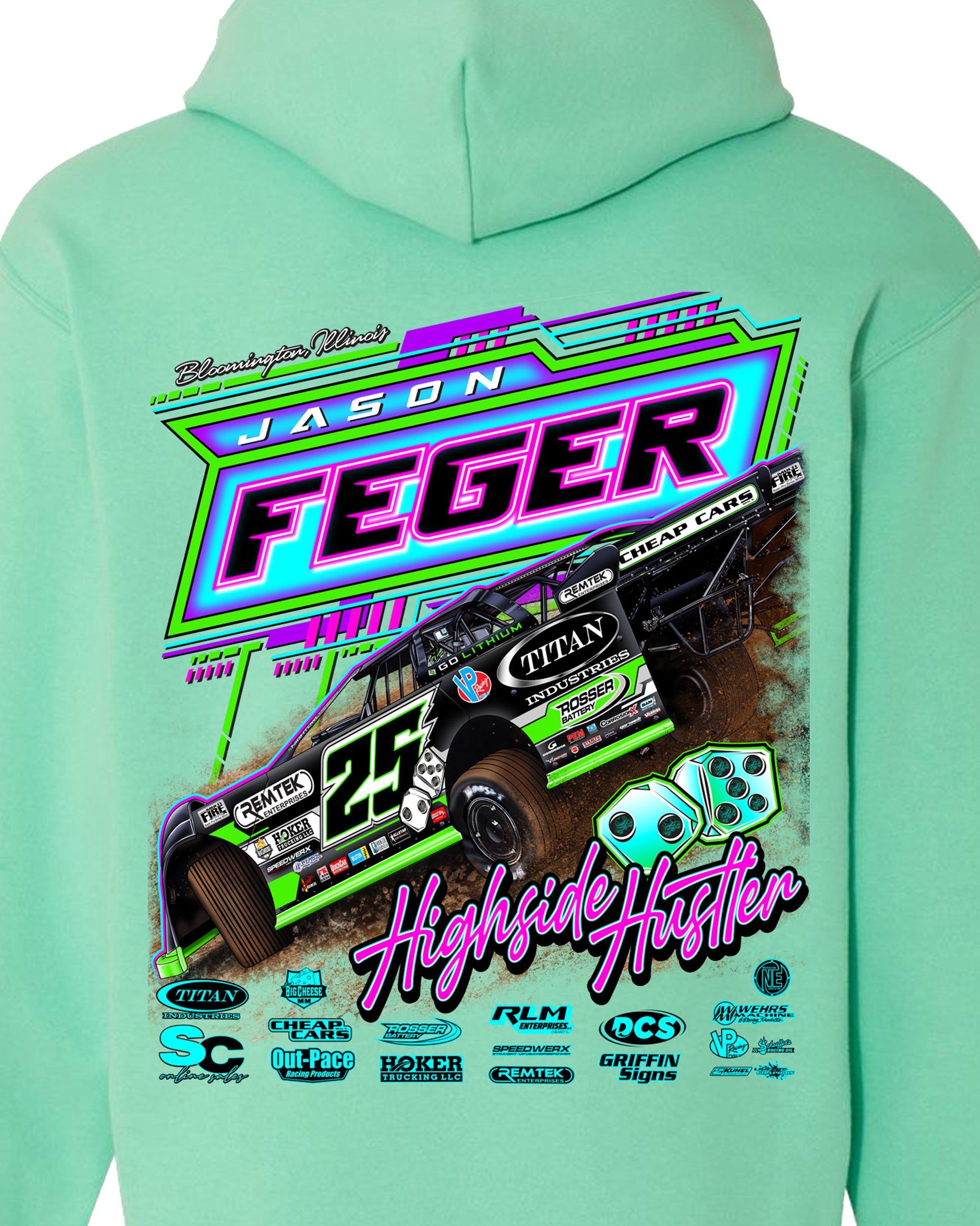 Jason Feger Vulgar Display of Power Dirt Late Model Hoodie