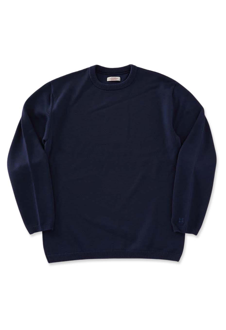 ウェーブコットン メリノウール ウォッシャブル クルーネックセーター