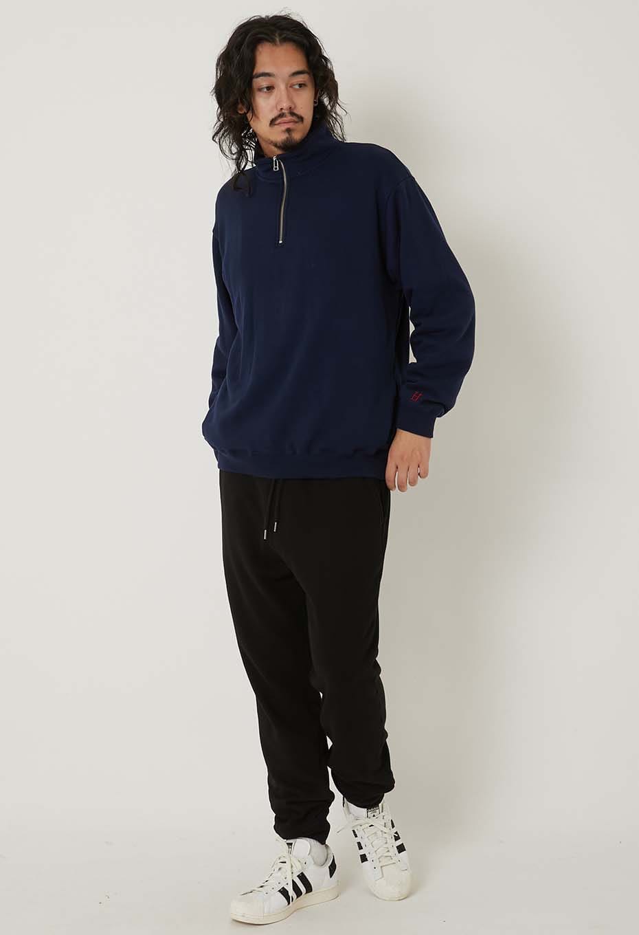 スーパーストレッチ スウェット ハーフジップ プルオーバー