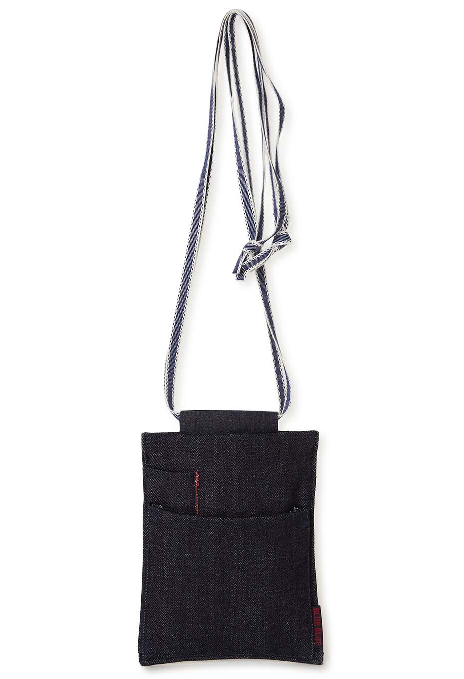 MINMI】刺繍デニムバック No.672 ショルダーベルト 飾りリボンベルト付