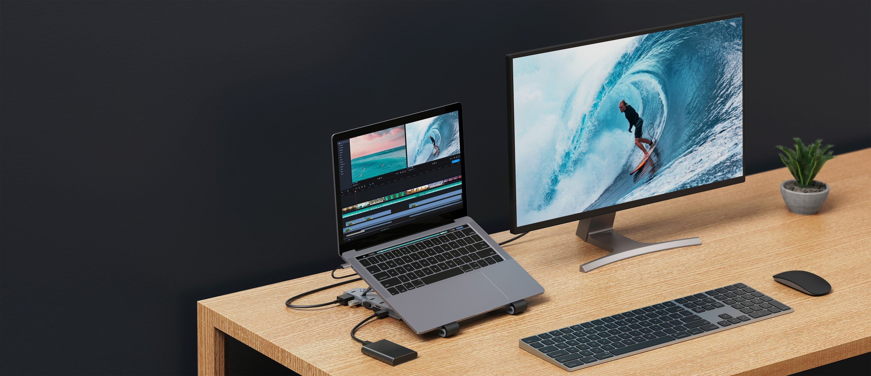 HyperDrive 7-in-1 USB-C Hub Stand – Power Meets Ergonomics