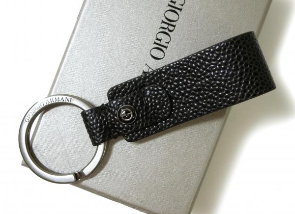 アルマーニ キーホルダー キーリング ブラック ジョルジオアルマーニ