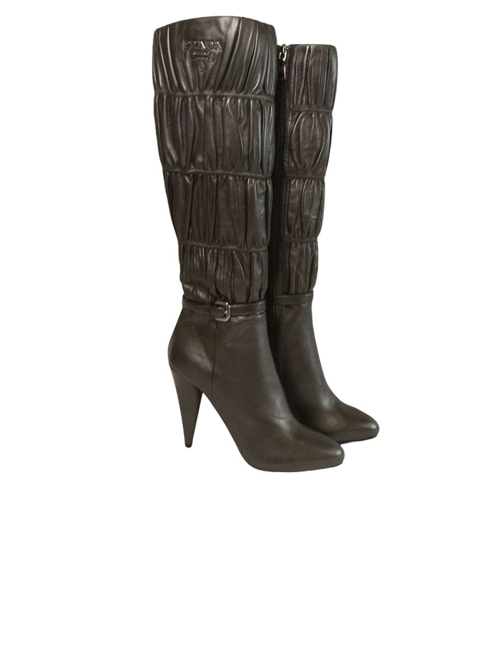 プラダ ＜アウトレット＞靴 レディス ロングブーツ レザー ハイヒール