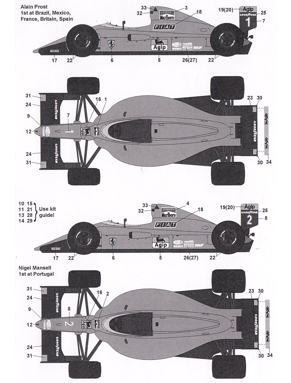 1/12 デカール フェラーリ 641/2 フルスポンサーデカール TABU DESIGN