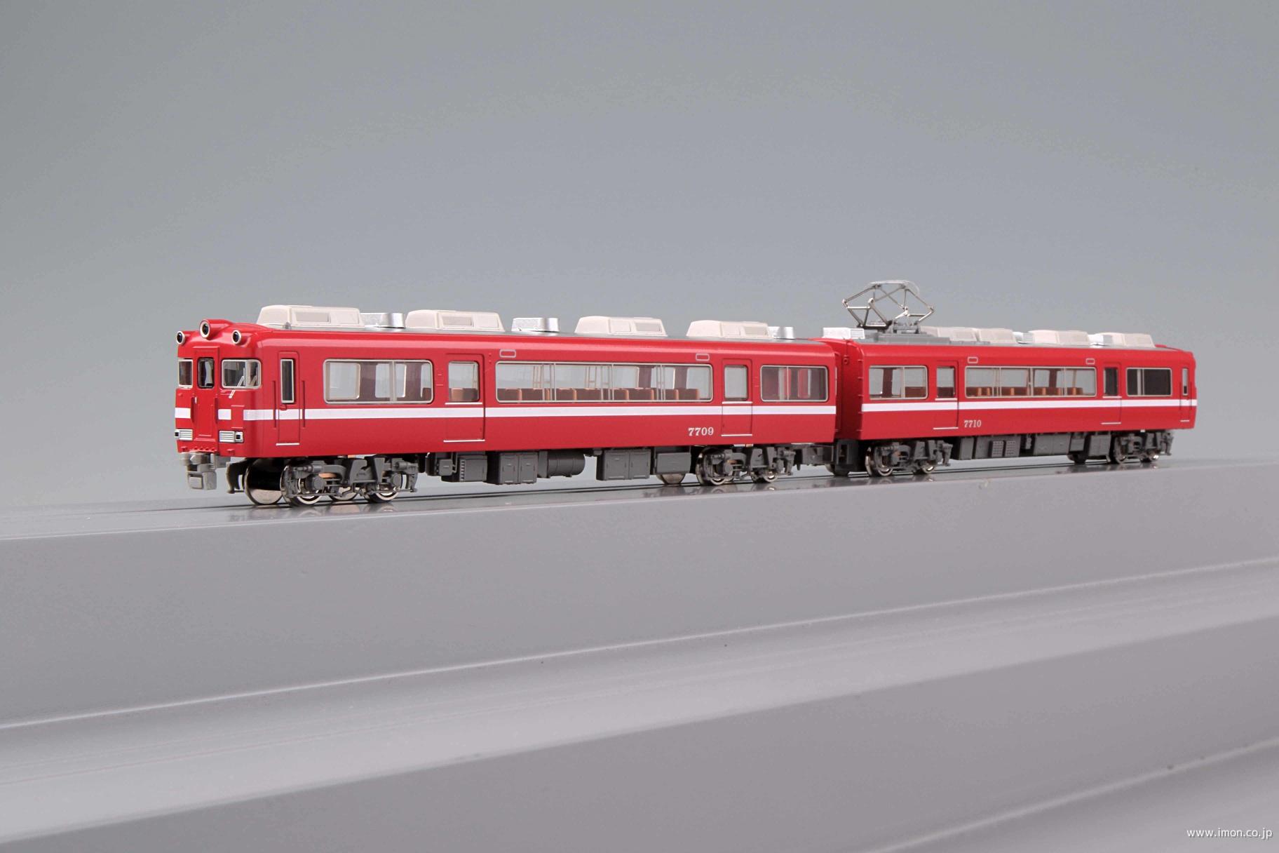 名鉄7700系 白帯車1990（妻面窓付き）増結2両 動力無し