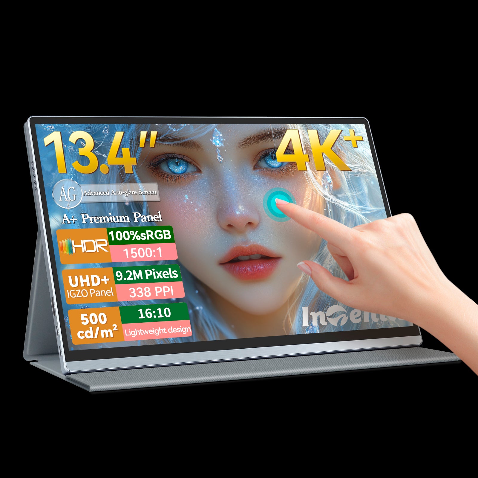 Intehill 4K Portable Monitor for Laptop and mini PC, 13.4 inch U13NA