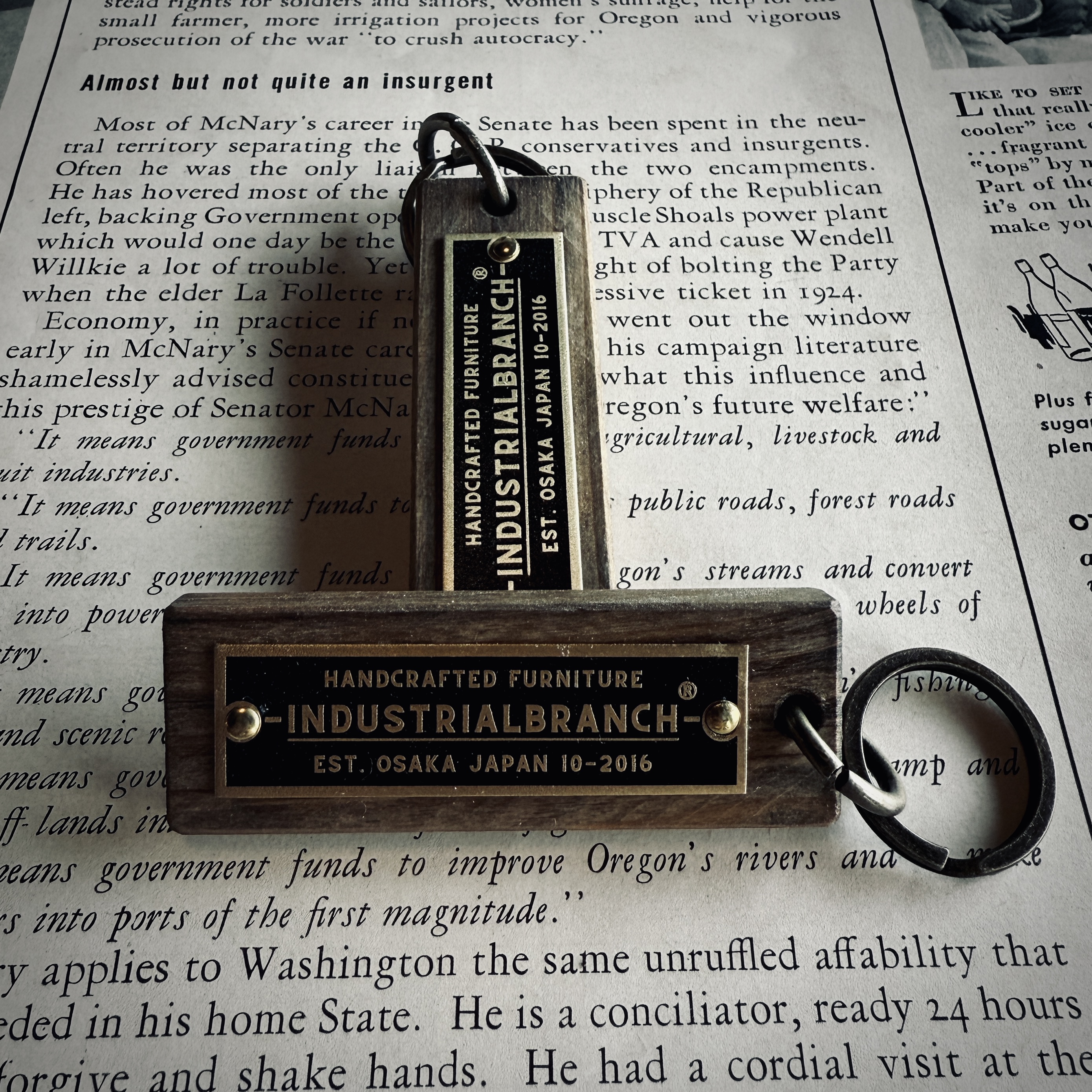 BRASS BRAND NAMEWOOD KEY RING（S） / 大阪・堀江・家具屋