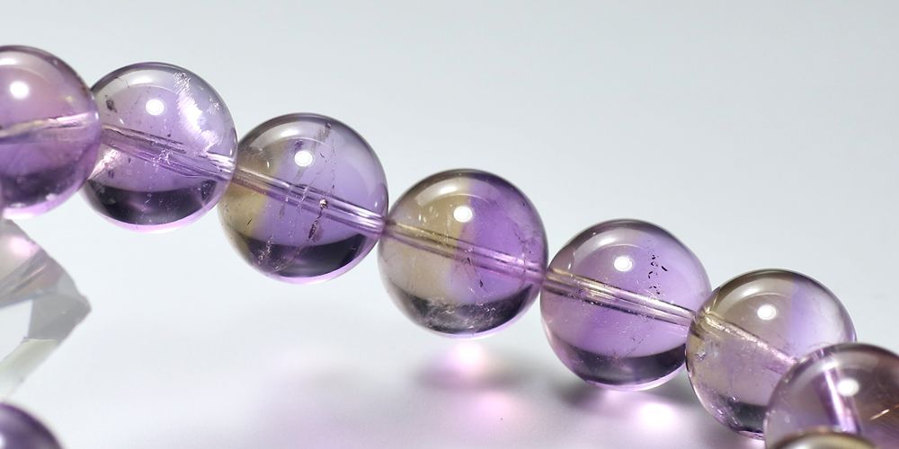 高品質]アメトリンブレスレット/イエロー＆パープルバイカラー（約14mm