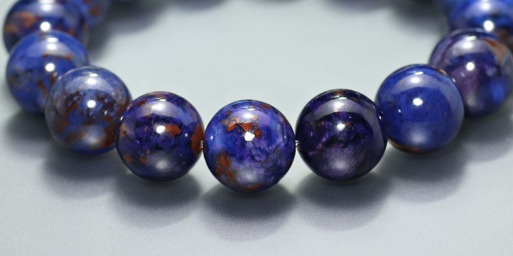 希少・高品質++]ブルースギライトブレスレット（約12.5mm玉） - 埼玉県