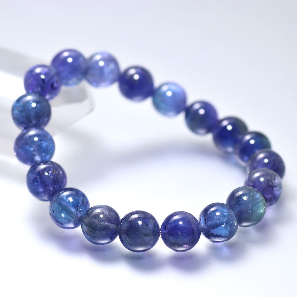 高品質++]バイカラータンザナイトブレスレット（約11mm玉） - 埼玉県