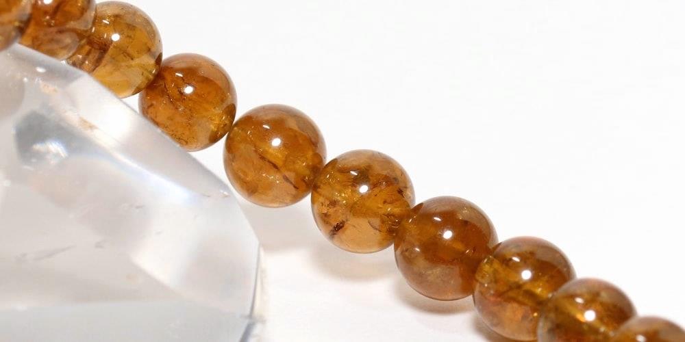 高品質]ヘソナイトガーネットブレスレット/オレンジガーネット（約7.5