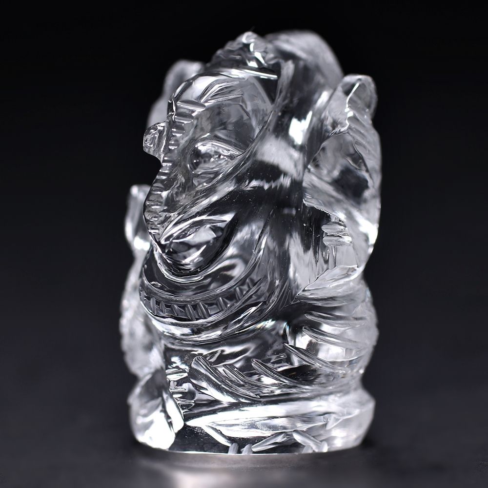 高品質++]インド/マニハール産ヒマラヤ水晶ガネーシャ像（高さ約2.9cm