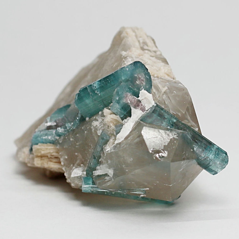 希少]インディゴブルートルマリン結晶原石/水晶共生（インディゴライト